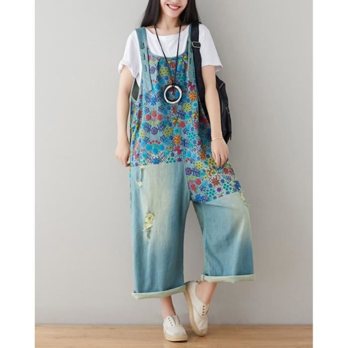 Salopette en top jean large