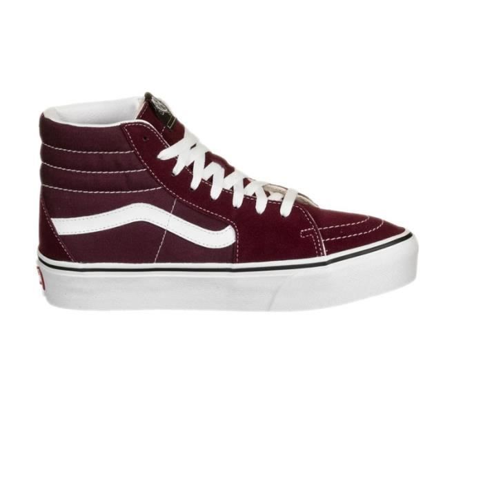 Vans bordeaux plateforme top