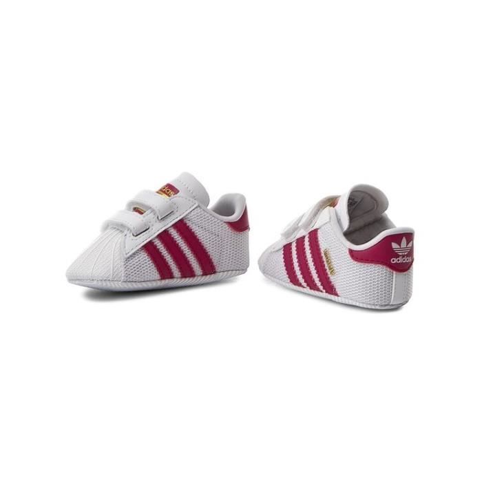 BASKET ADIDAS SUPERSTAR CRIB S79917 Blanc Rose Cdiscount Chaussures