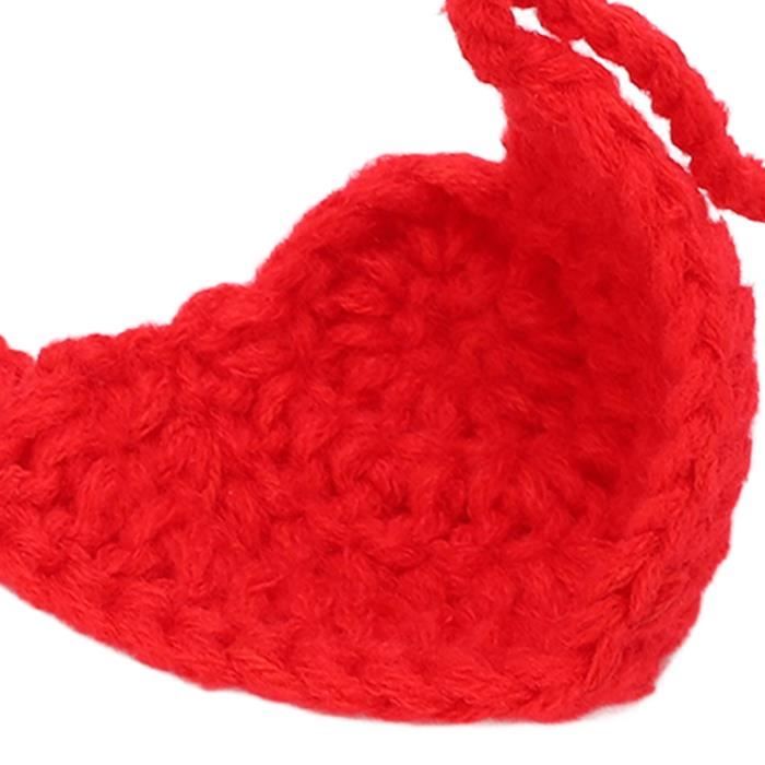 Fdit Chauffe-nez Nez Warmer Cover Fil de laine simple pour les accessoires  d'instruments de musique d'hiver de sommeil (rouge)