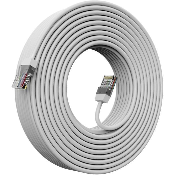 Cat-5E Câble Réseau Ethernet 60Ft 18 Mètres, Rj45 Internet Câble ...