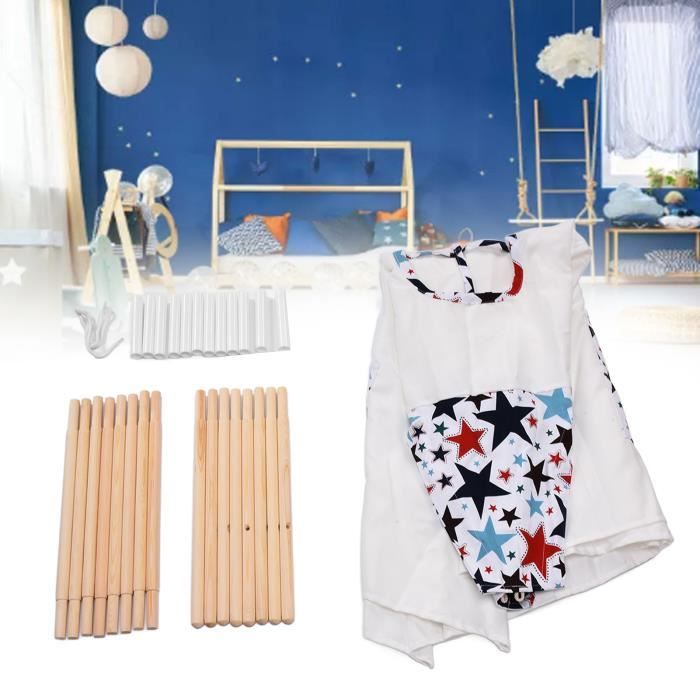 Tente Château Lumineuse Ergocar Pour Enfants – Double Porte, étoiles, Drapeaux, Pour Intérieur Et Extérieur, 3-4 Enfants