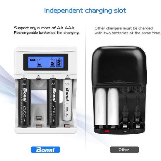 Chargeur Aa Aaa Cd 9v Chargeur Piles BONAI Universel - LCD - Ports Micro USB Et Type-C - Pour AA/AAA/C/D/9V Ni-MH/Ni-CD Déchargeur Piles Rechargeables Chargeur Aa Aaa Cd 9v Chargeur Piles BONAI Universel - LCD - Ports Micro USB Et Type-C - Pour AA/AAA/C/D/9V Ni-MH/Ni-CD Déchargeur Piles Rechargeables