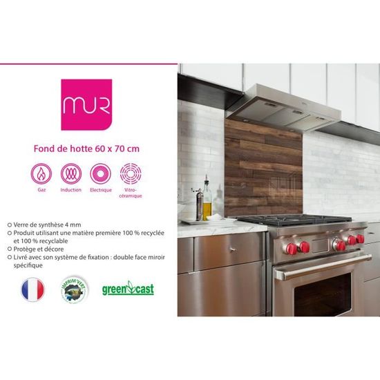 Fond De Hotte Lattes De Bois En Verre De Synthese L 60 X H 70 Cm Achat Vente Credence Fond De Hotte Lattes De Cdiscount