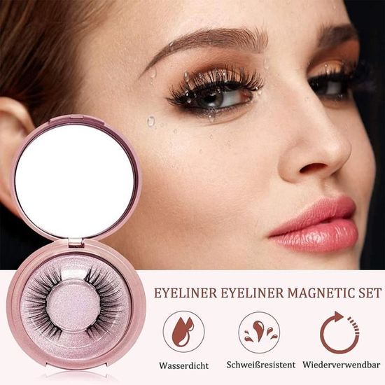Faux Cils Magnétiques 3 Paires - Naturel, Réutilisable, Facile à Poser