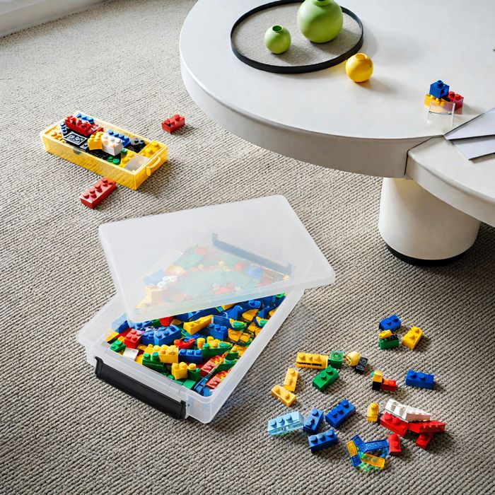 Boîtes De Rangement Empilables Iris Ohyama – Lot De 3 – Avec Couvercle – 28,9x20x13,3 Cm – Pour Maison, Bureau, Organisation