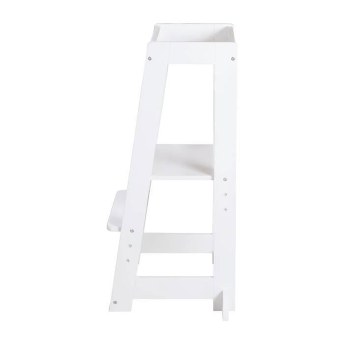 Tour D'Apprentissage Montessori Roba - Marchepied Enfant Bois Blanc Jusqu'à 80kg
