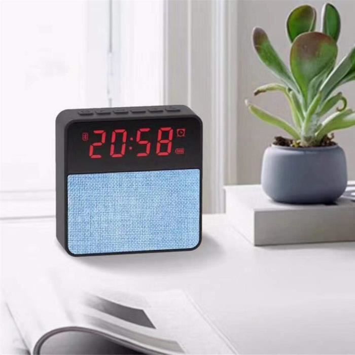 Réveil Électrique Bluetooth 5.0 Avec Haut-Parleur, Miroir & Radio FM - Batterie 1600mAh
