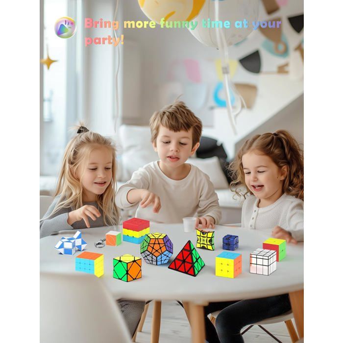 Pack De 4 Speed Cubes ROXENDA – 2x2, 3x3, 4x4 Et 5x5, Sans Autocollants, Couleurs Vives – Cadeau Idéal