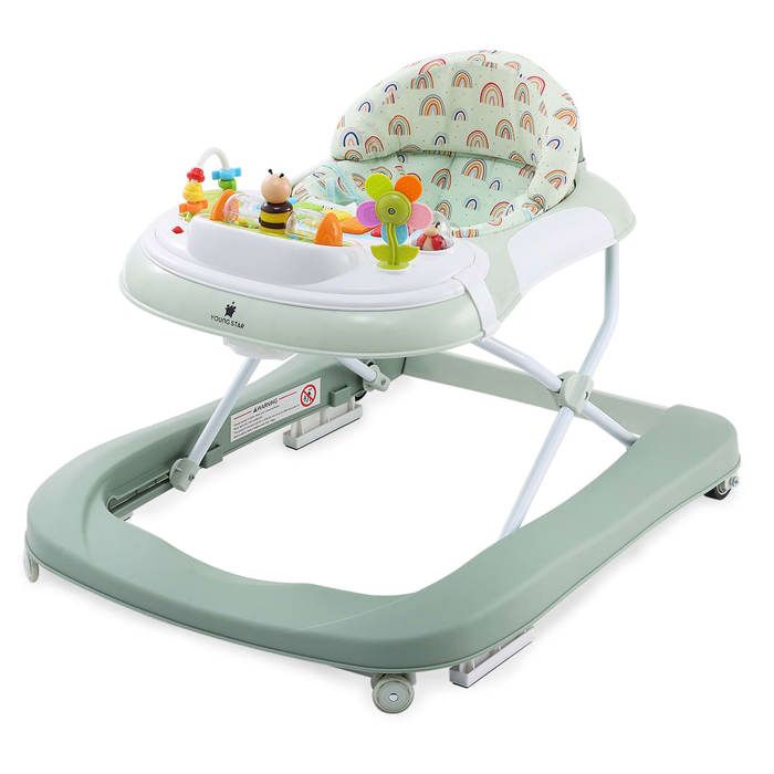 Trotteur bebe evolutif musical pliable reglable en hauteur Gris YOUNGSTAR
