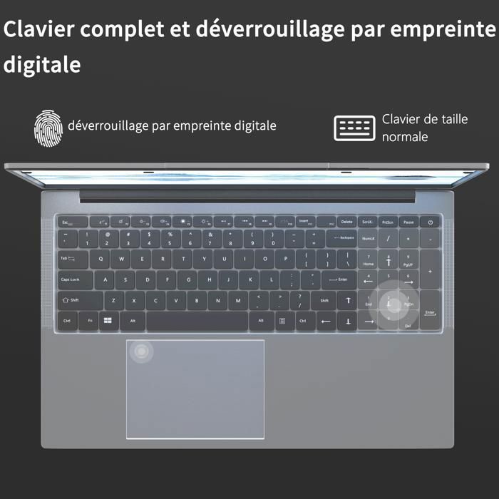 15,6 Pouces Ordinateur Portable 16Go RAM DDR4 SSD 512Go