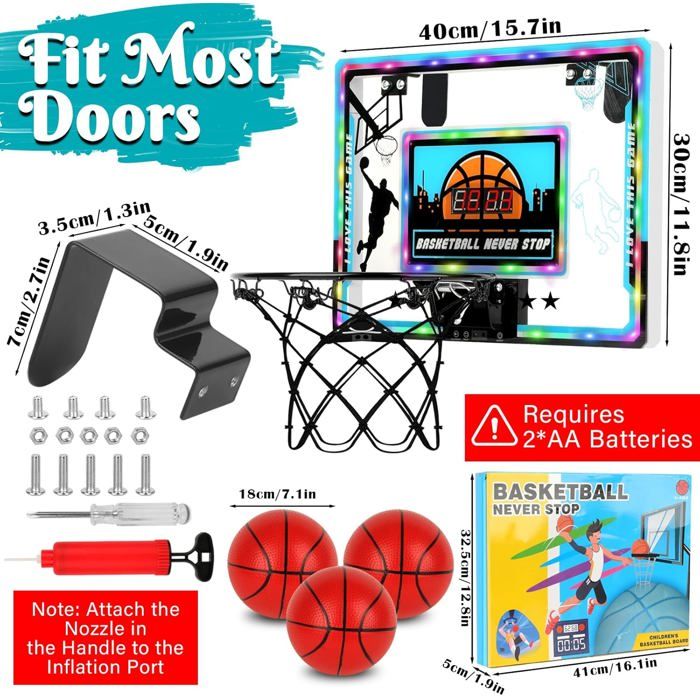 Mini Panier de Basket par-Dessus la Porte,3 Modes Panier Basket avec 3 Mini Panier de Basket par-Dessus la Porte,3 Modes Panier Basket avec 3