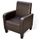 Fauteuil simili cuir marron