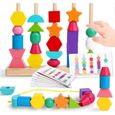 Montessori Jouet à Partir de 2, 3, 4, 5 Ans,Jouet en Bois Puzzle Jouets d'activité,Jeu de Tri,GarçOn et Fille,Jeux éDucatif, Cadeau-0