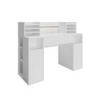 Vicco bureau , Blanc, 126.8 x 50 cm XL avec étagères