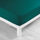 DOUCEUR D'INTERIEUR Drap housse 160x200 cm - Bonnet 30 cm - 100% coton - Emeraude