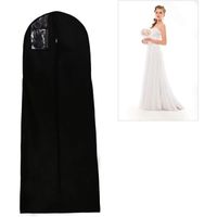 Housse de Robe de Mariée 180 cm Respirant Housse à Vêtements Plus Long pour Costumes Manteaux Vestes Pantalons (Noir)