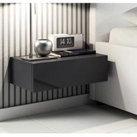 Table de chevet - Europa - Noir - 2 tiroirs - Contemporain - Design