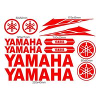 Décoration véhicule,Autocollant réfléchissant pour moto Yamaha Yzf R1 R3 R6, autocollant de réservoir avec Logo- Red[A681927]