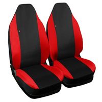 Housses de siège deux-colorés pour Smart fortwo 1ère série en eco cuir - noir rouge