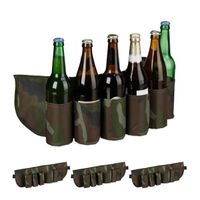 Biergürtel Sixpack - RELAXDAYS - Camouflage - Transport de 6 Doses/Flacons - Verstellbar - Vert