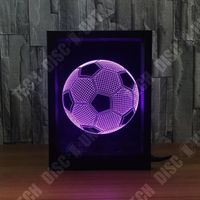 TD® Lampe LED 3D Illusion optique forme de Ballon de Football/Lumière de nuit en Cadre photo créatif cadeau Effet remarquable