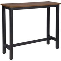 WOLTU Table De Bar + 2 Tabourets MDF Métal Industriel 120x40x100cm Hêtre Foncé