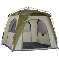Tente de camping familiale 4-5 personnes montage instantanée pop-up 4 fenêtres pare-soleil dim. 2,4L x 2,4l x 1,95H m fibre verre
