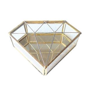 SAUTOIR ET COLLIER Diamond Shape Box Bijoux En Verre Boîte de Rangeme