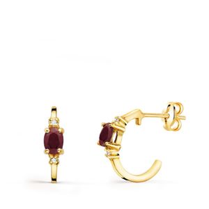 Boucles D'oreilles Puces Demi-boule Lisse En Or 18 Carats (750/1000) - 1.26g - Occasion