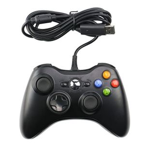 MANETTE JEUX VIDÉO le noir Manette de Jeu Filaire USB Pour Xbox 360, 