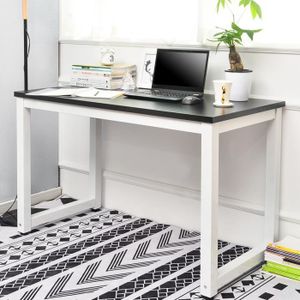 BUREAU  Table de bureau Table de travail PC pour Étudier,Travailler,Chambre,120x60x75cm,Noir