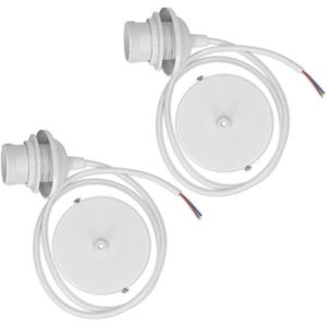 CULOT D'AMPOULE 2x câble électrique pour lampe - Câble avec douille E27 et anneau de fixation - Suspension pour plafonnier