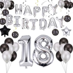 Deco Anniversaire Noir Et Or 18 Ans Achat Vente Pas Cher
