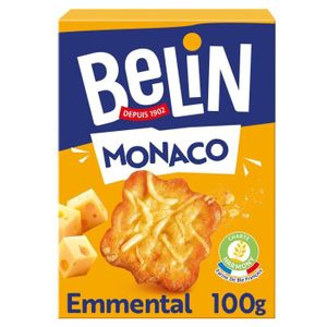 TUILES & TORTILLAS LOT DE 3 - BELIN - Monaco Emmental Biscuits apéritifs Crackers - boîte de 100 g