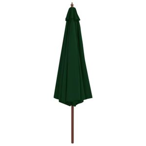 PARASOL Dbaiyi-Ddis Parasol avec mât en bois 350 cm Vert DA007