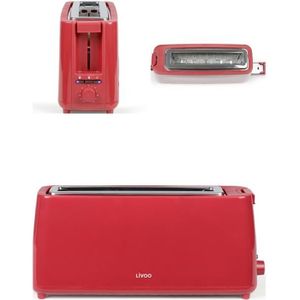 GRILLE-PAIN - TOASTER Grille pain Baguettes 900W ROUGE large fente 7 pos