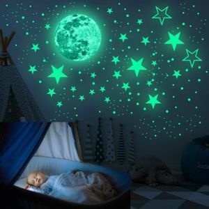 899 pièces Glow In The Dark lumineux étoiles lune mur Autocollants Decal Enfant Chambre Decor 