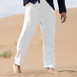 pantalon homme blanc lin