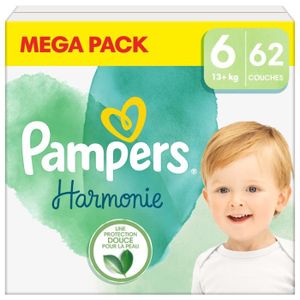 COUCHE 62 Couches Harmonie Taille 6, 13kg +, Pampers