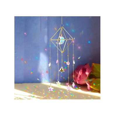Prisme en cristal AB de 76mm, attrape-soleil suspendu, pièces de lustre,  décoration de maison, fenêtre de mariage, [F7012B4] - Cdiscount Maison