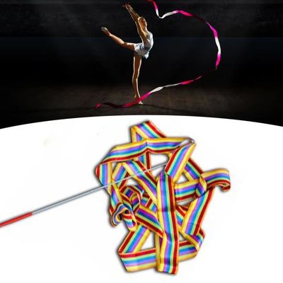 1 pc GYM ruban coloré réglable gymnastique Art rythmique danse accessoire  avec bâton pour enfants RUBAN DE GYMNASTIQUE RYTHMIQUE