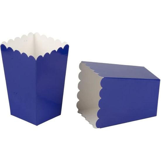 Lot De 24 Boîtes à Popcorn En Papier Blanc - Mini Conteneurs Pour Fêtes, Cinéma, Mariage | 10.4cm