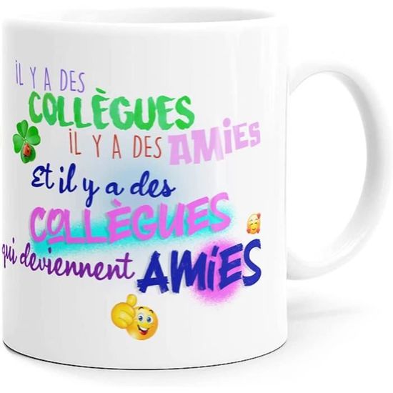 Humour Collègue Amie Tasse Message Drôle Amitié. Idée Cadeau Original Départ Retraite Pot