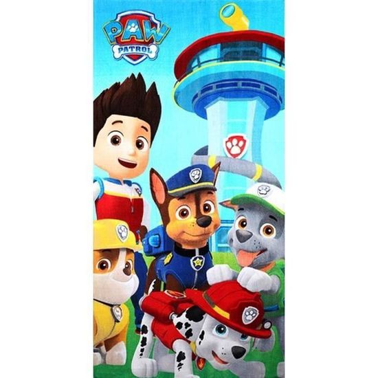 Pat Patrouille, Serviette De Plage 100% Coton 70x140 Cm, Chase - Maison