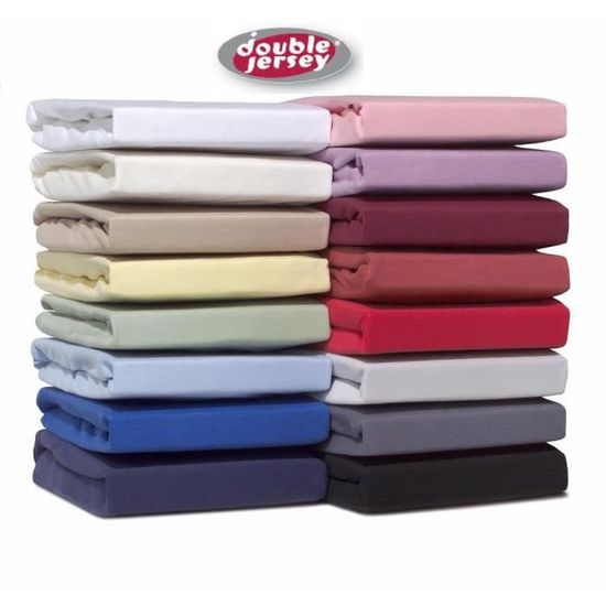Drap housse matelas epais Double jersey Fitted sheet 100 en pur Coton disponible en différentes