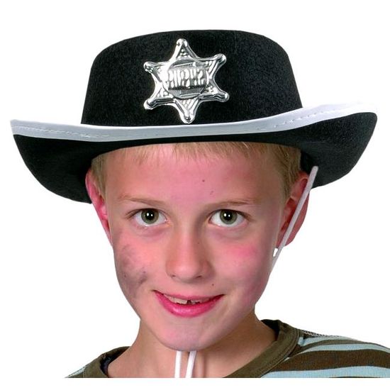 Chapeau Cowboy Enfant – Daim Synthétique – Tour De Tête 54 Cm – Pour Déguisement Halloween Ou Fête Thème