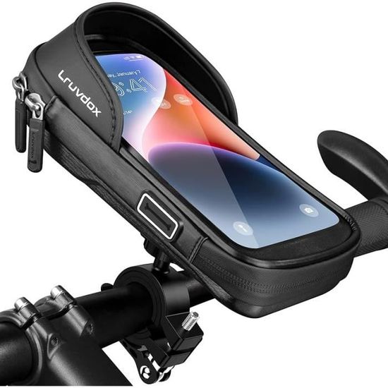Support Téléphone Vélo étanche IPX6 - Rotation 360°, Coque Transparente - Compatible 5,5 à 7 Pouces - 4