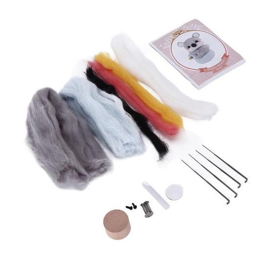 DEX Laine à Feutrer Kit De Feutrage à L'aiguille En Laine Naturelle De