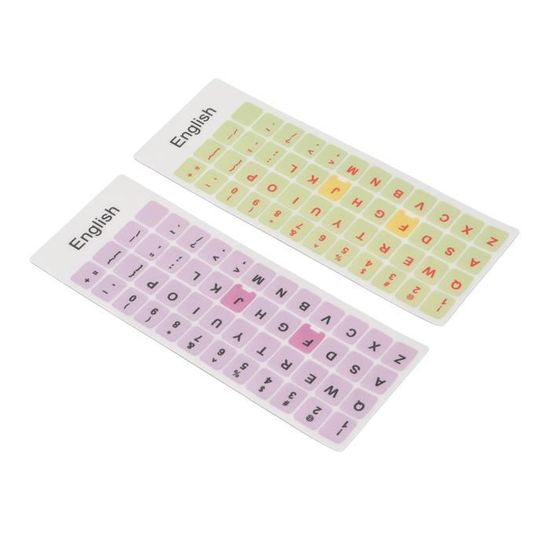 Lot De 6 Autocollants Pour Touches De Clavier - Lettres Anglaises, Noir Mat, PVC - Pour Ordinateur Portable Et Bureau - 5